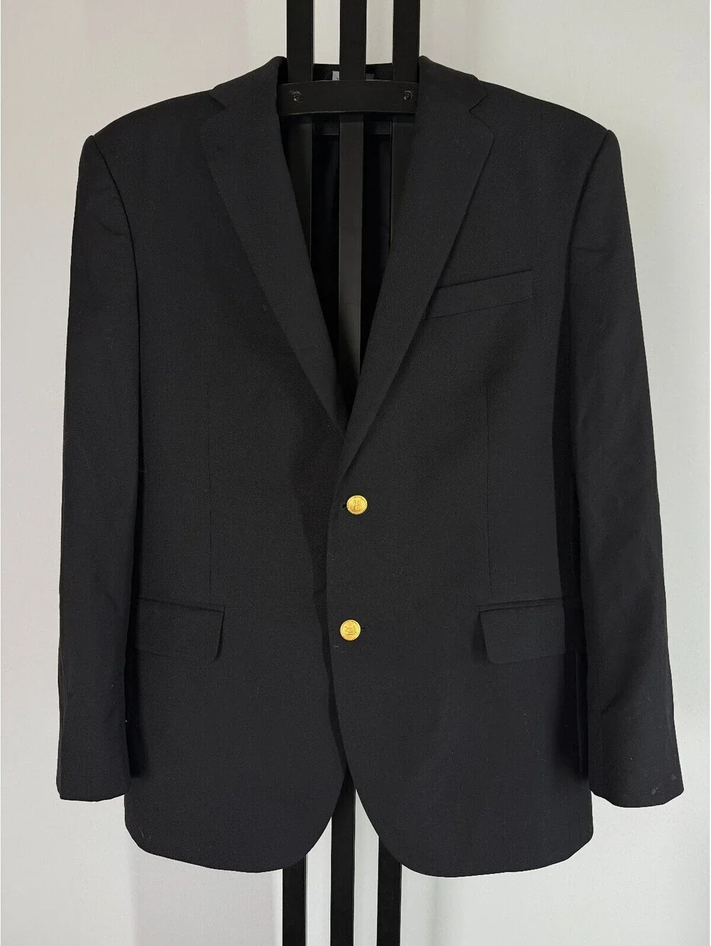 Jos. A. Bank Blazer 42R Black 100% Wool Sport Coat Two Button Travelers Suit